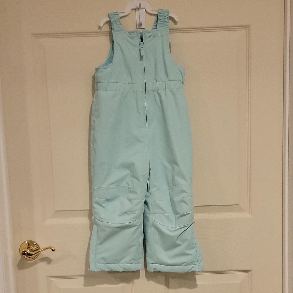 Eddie Bauer Kids' Powder Search ski bibs in a light blue color, 3T